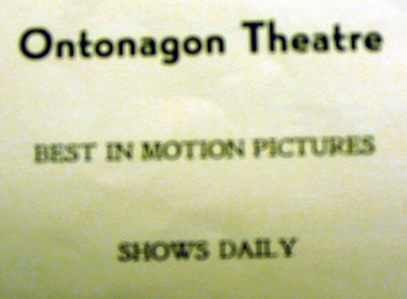 Ontonagon Theatre - Old Ad (newer photo)